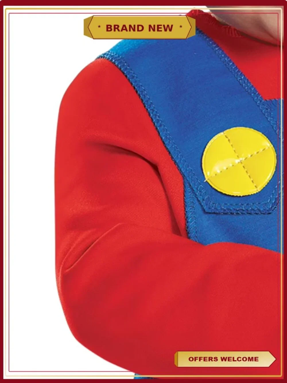 Mario Costume Jumpsuit with Cap 2T Toddler Kids Halloween